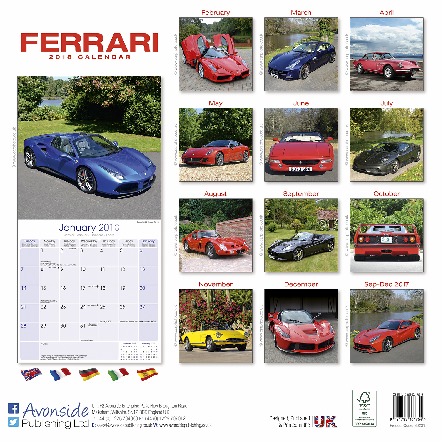 Ferrari Calendar 2018 3020118 Car Calendars