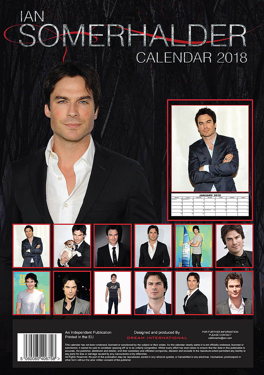 Ian Somerhalder Celebrity Wall Calendar 2018 Celebrity Calendars